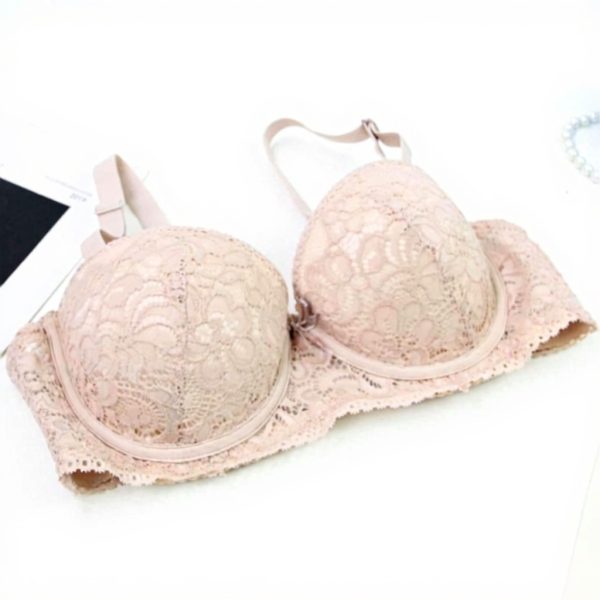 Soutien-gorge push-up armatures microfibre douce dentelle