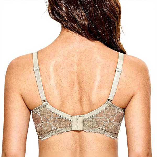 DOBREVA Soutien Gorge Transparent Dentelle Minimiseur Femme