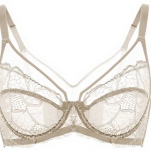DOBREVA Soutien Gorge Transparent Dentelle Minimiseur Femme