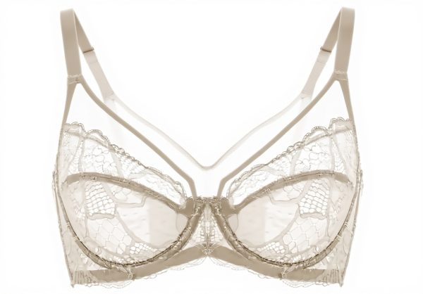 DOBREVA Soutien Gorge Transparent Dentelle Minimiseur Femme
