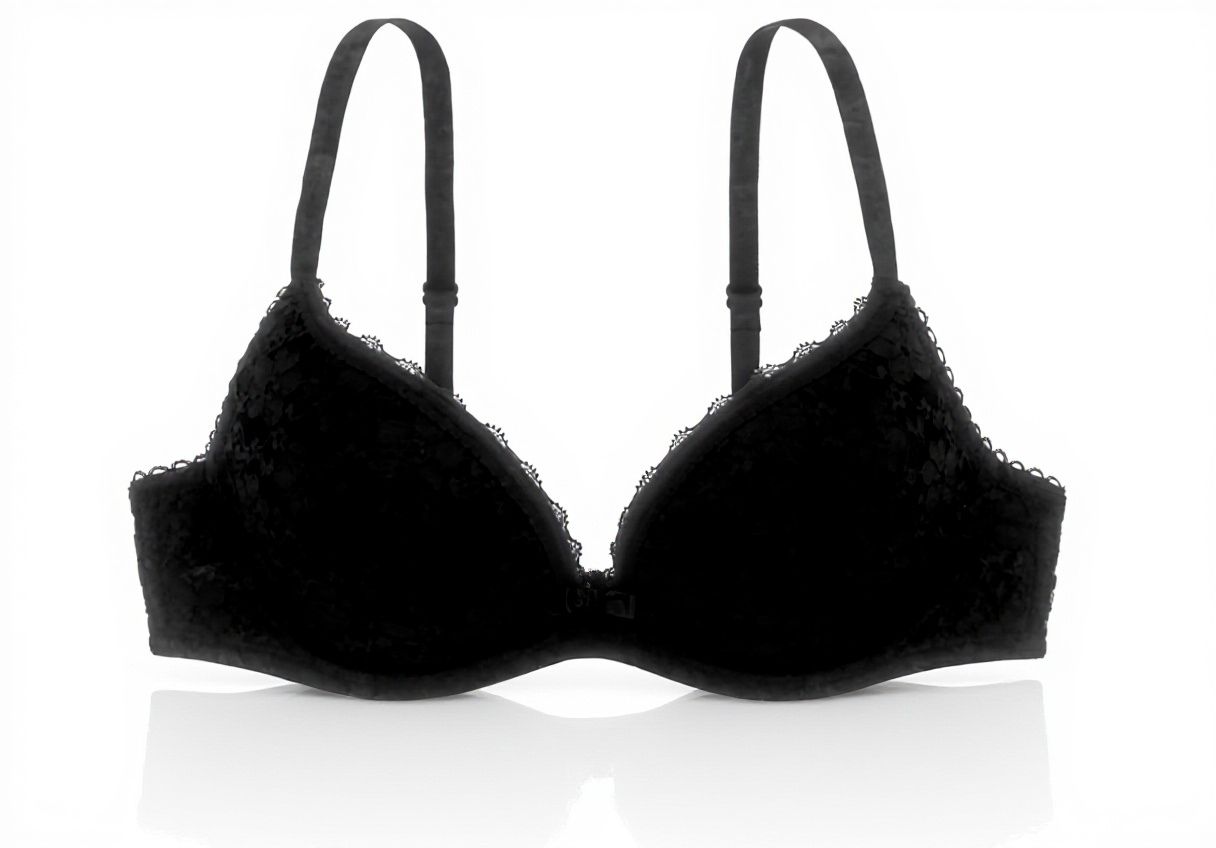 Soutien-gorge push-up Dorina noir et blanc montrant la dentelle et les bonnets moulés