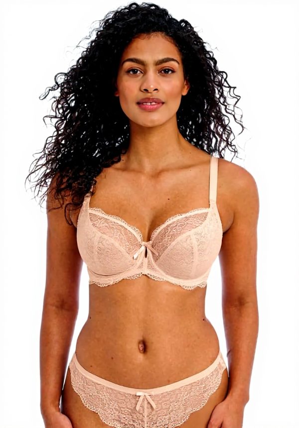 Freya Soutien-gorge dentelle plongeant dos bas naturel beige