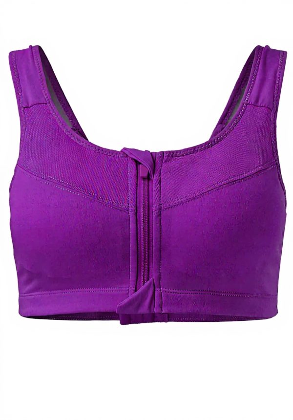 Soutien-gorge de sport zippé devant femme soutien élevé sans