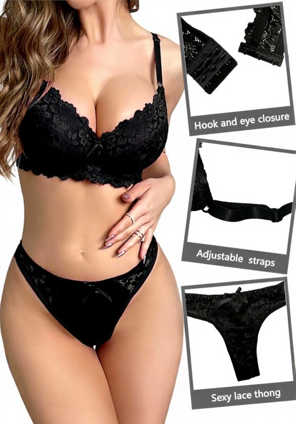 Ensemble lingerie dentelle YCAngela soutien-gorge push-up