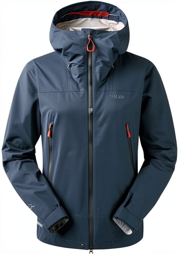 Veste randonnée femme Rab imperméable fermeture éclair bleu-1