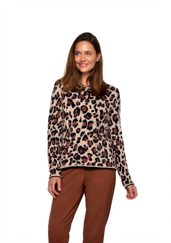 Pull Rabe Femme Imprimé Animal Strass Viscose Polyester-3