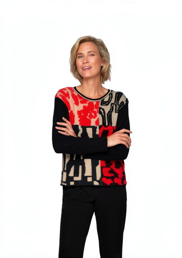 Pull patchwork Rabe artistique polyamide polyester femme-3