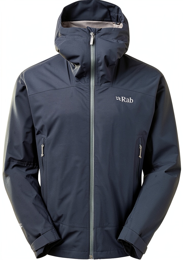 Veste coupe-vent Rab homme portée en randonnée montagne