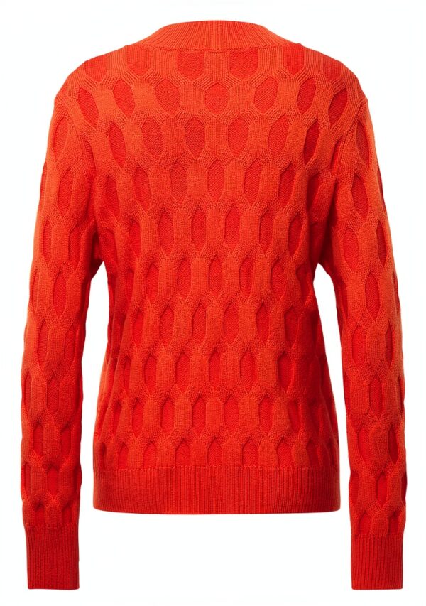 Pull Rabe Femme Orange Torsadé Coton Viscose Taille 46-2