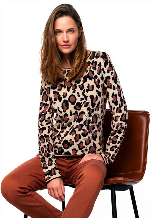Pull Rabe Femme Imprimé Animal Strass Viscose Polyester-7
