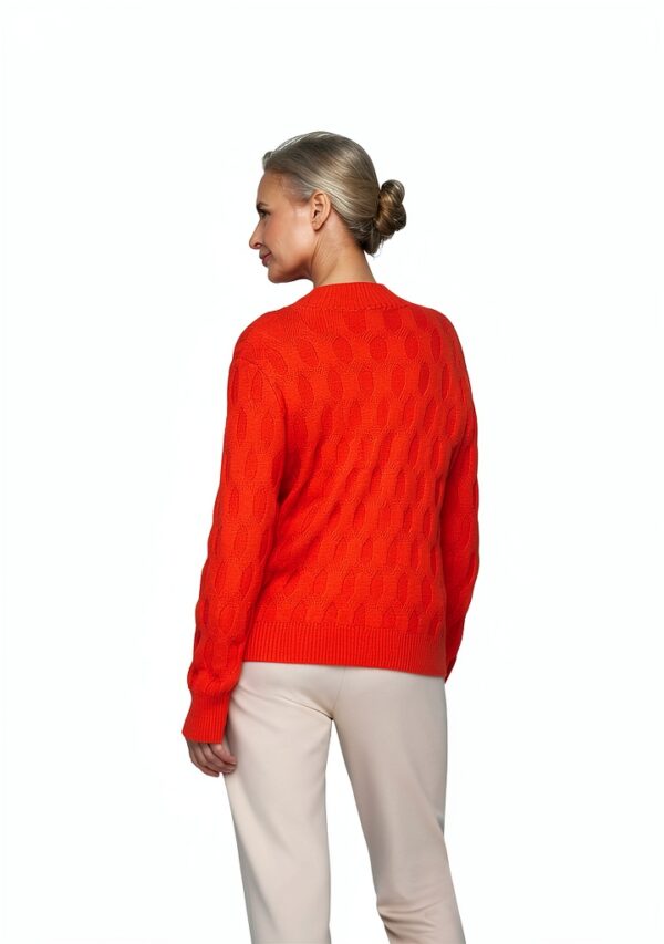 Pull Rabe Femme Orange Torsadé Coton Viscose Taille 46-7