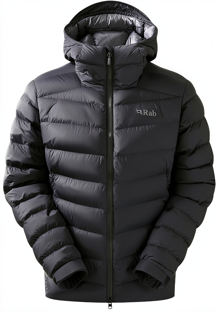 Veste Rab homme portée en randonnée hivernale