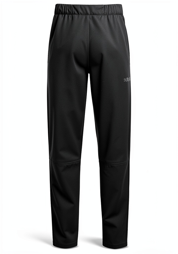 'Pantalon de pluie homme noir porté en randonnée'