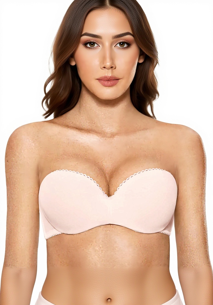 Soutien-gorge DOBREVA sans bretelles porté sous une robe décolletée