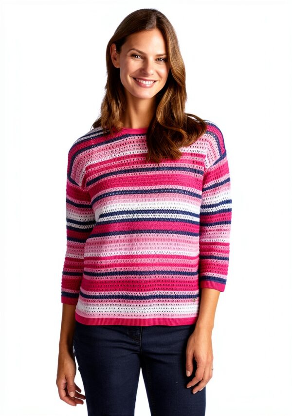 Pull tricoté Rabe maille ajourée coton polyacrylique femme-2