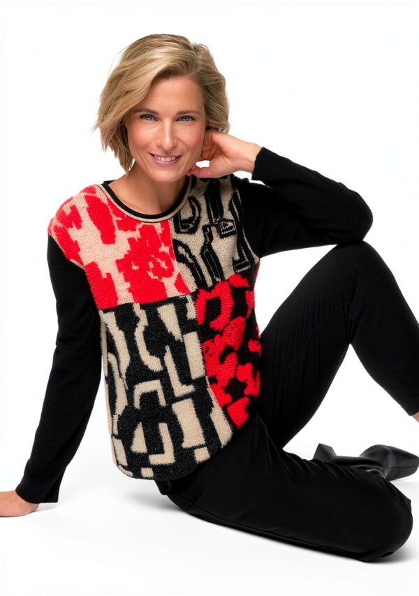 Pull patchwork Rabe artistique polyamide polyester femme-7