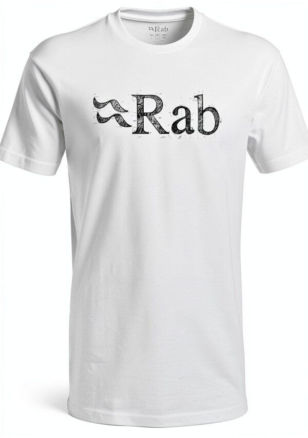Rab Sketch T-shirt Homme Coton Coupe Droite Blanc-0