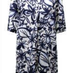 Robe chemisier floral coton femme coupe large manches 3/4-0