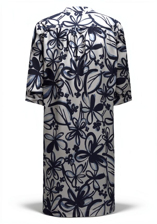 Robe chemisier floral coton femme coupe large manches 3/4-2
