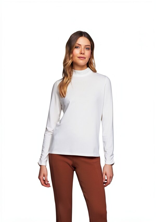 T-shirt Rabe Femme Viscose Élasthanne Manches 3/4 Blanc-3