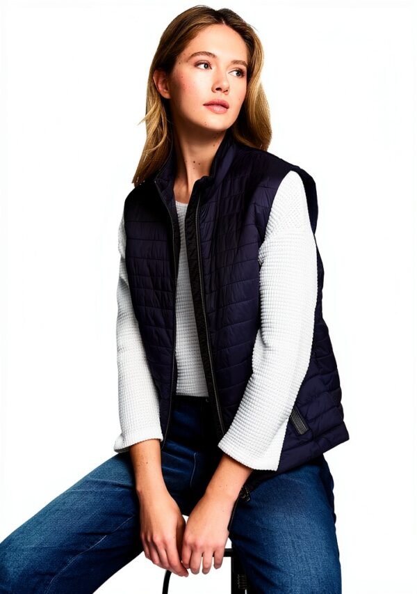 Gilet Rabe sans manche 42 cm col officier, fermeture éclair, polyamide-3